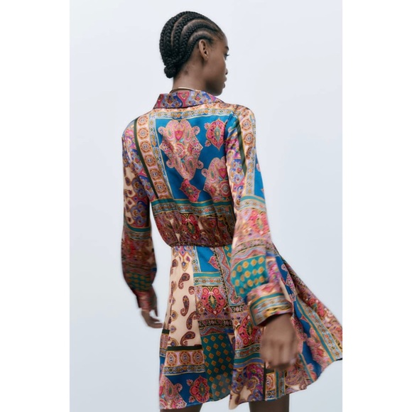 ZARA PATCHWORK PRINT DRESS - Picture 5 of 5